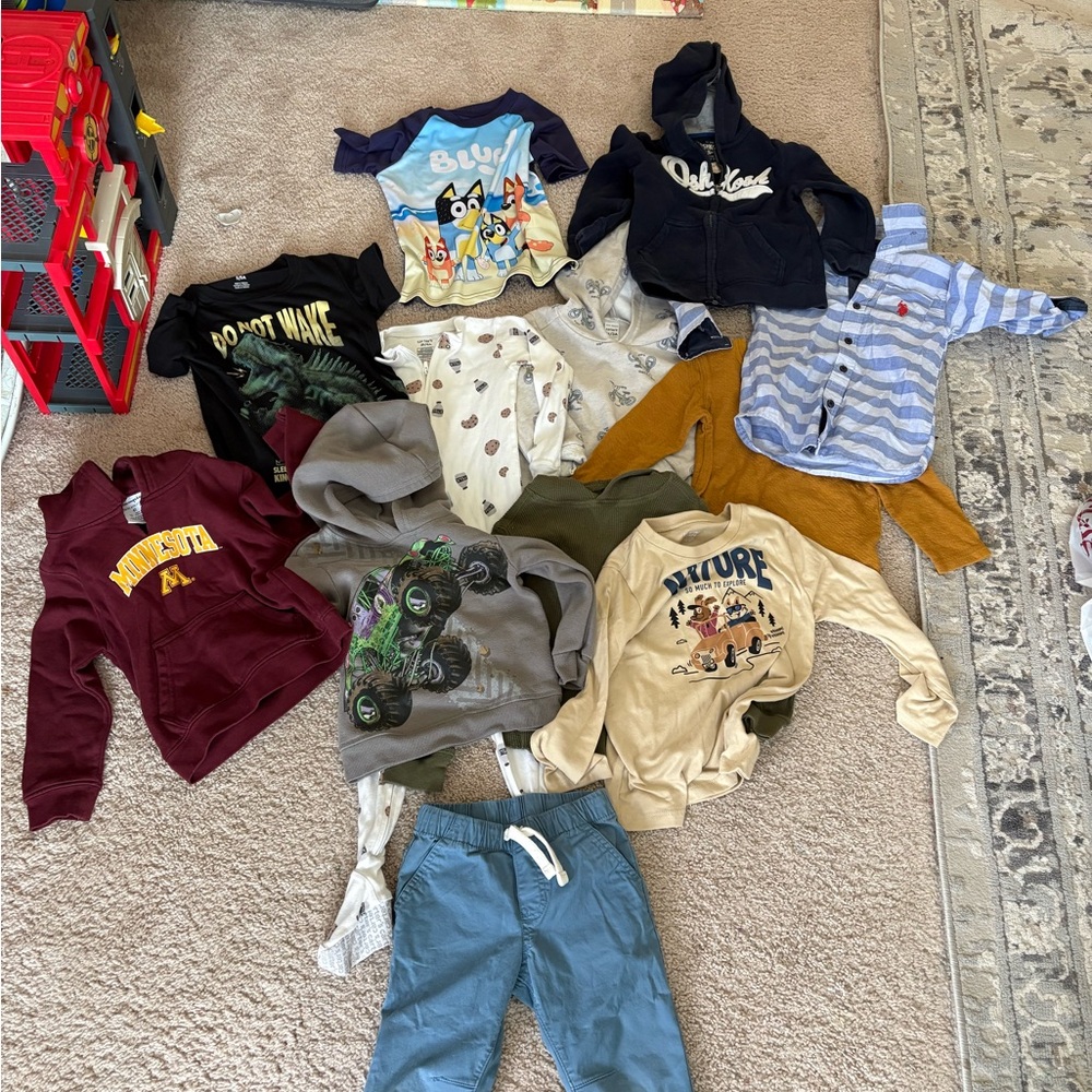 Toddler Kids Boys Clothing Bundle with Hoodies and Shirts 3T 4T 5T